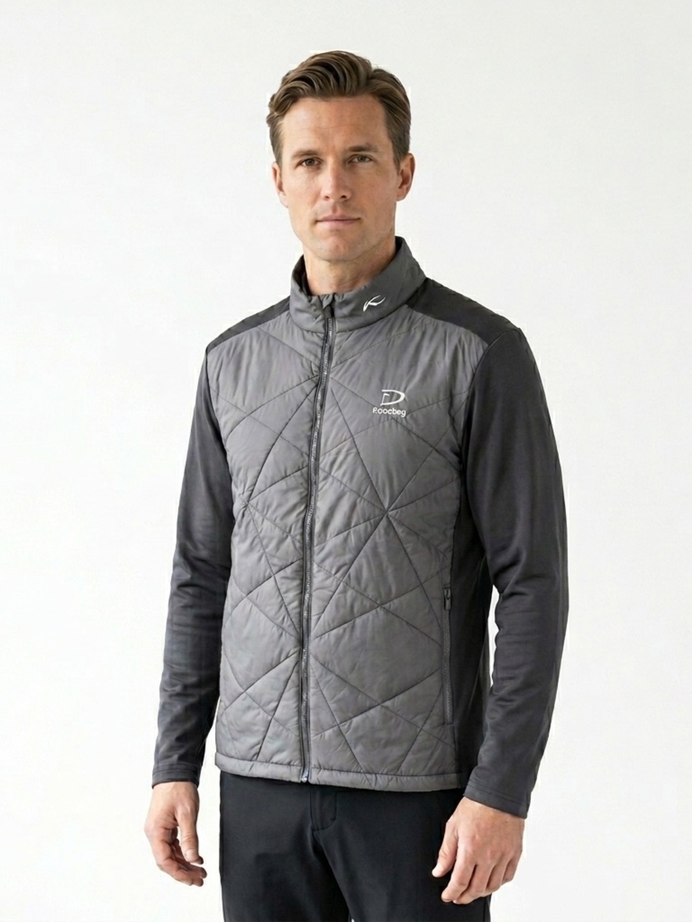 KJUS Men Retention Hybrid Golf Jacket Gray  Size EU 54/US XL Doonbeg Quilted